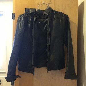 Black leather jacket